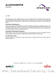 AM29LV640MT/B datasheet pdf Advanced Micro Devices