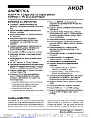 AM79C970A datasheet pdf Advanced Micro Devices