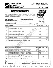 APT40GF120JRD datasheet pdf Advanced Power Technology