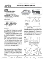 PA21 datasheet pdf Apex Microtechnology Corporation