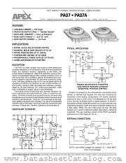 PA07 datasheet pdf Apex Microtechnology Corporation