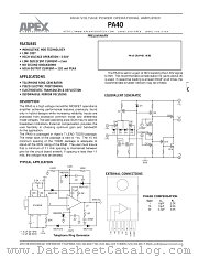 PA40 datasheet pdf Apex Microtechnology Corporation