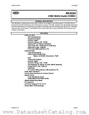 AK4524 datasheet pdf Asahi Kasei Microsystems