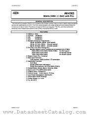 AK4363 datasheet pdf Asahi Kasei Microsystems