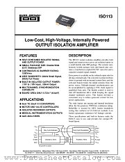 ISO113 datasheet pdf Burr Brown