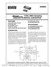 ADS803 datasheet pdf Burr Brown