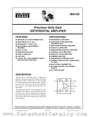 INA105 datasheet pdf Burr Brown