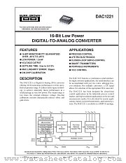 DAC1221 datasheet pdf Burr Brown