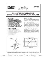 OPT101 datasheet pdf Burr Brown