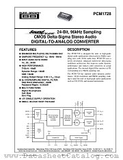 PCM1728 datasheet pdf Burr Brown