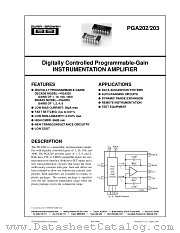 PGA202, PGA203 datasheet pdf Burr Brown