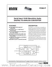 PCM61 datasheet pdf Burr Brown