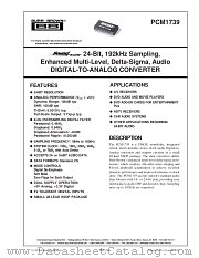 PCM1739 datasheet pdf Burr Brown