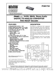 PCM1732 datasheet pdf Burr Brown