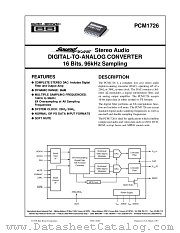 PCM1726 datasheet pdf Burr Brown