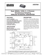 ADS7861 datasheet pdf Burr Brown