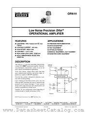 OPA111 datasheet pdf Burr Brown