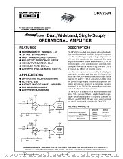 OPA2634 datasheet pdf Burr Brown