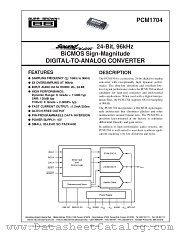 PCM1704 datasheet pdf Burr Brown