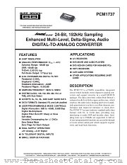 PCM1737 datasheet pdf Burr Brown