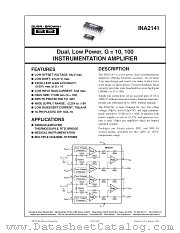 INA2141 datasheet pdf Burr Brown