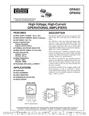 OPA552 datasheet pdf Burr Brown