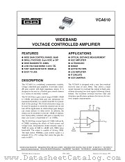 VCA610 datasheet pdf Burr Brown