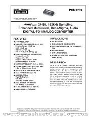 PCM1739 datasheet pdf Burr Brown