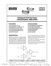 OPA675, OPA676 datasheet pdf Burr Brown