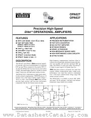 OPA627, OPA637 datasheet pdf Burr Brown