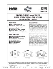 OPA336, OPA2336, OPA4336 datasheet pdf Burr Brown