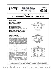 OPA132, OPA2132, OPA4132 datasheet pdf Burr Brown