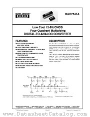 DAC7541A datasheet pdf Burr Brown