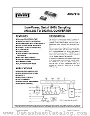 ADS7813 datasheet pdf Burr Brown