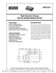 ADS1201 datasheet pdf Burr Brown