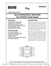 OPA4243 datasheet pdf Burr Brown