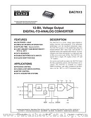 DAC7613 datasheet pdf Burr Brown