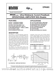 OPA685 datasheet pdf Burr Brown