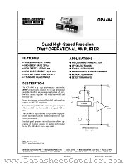 OPA404 datasheet pdf Burr Brown