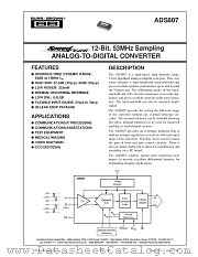 ADS807 datasheet pdf Burr Brown