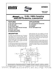 ADS804 datasheet pdf Burr Brown