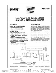 ADS7807 datasheet pdf Burr Brown