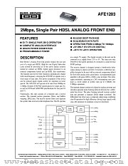 AFE1203 datasheet pdf Burr Brown