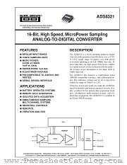 ADS8321 datasheet pdf Burr Brown