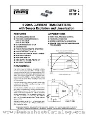 XTR114 datasheet pdf Burr Brown