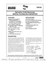 DAC56 datasheet pdf Burr Brown