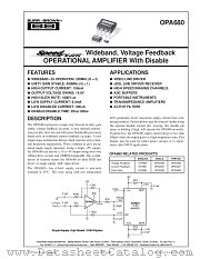 OPA680 datasheet pdf Burr Brown