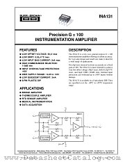 INA131 datasheet pdf Burr Brown