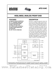 AFE1104E datasheet pdf Burr Brown