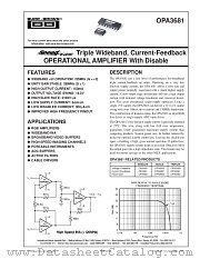 OPA3681 datasheet pdf Burr Brown